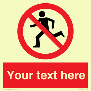 Custom No Running Sign